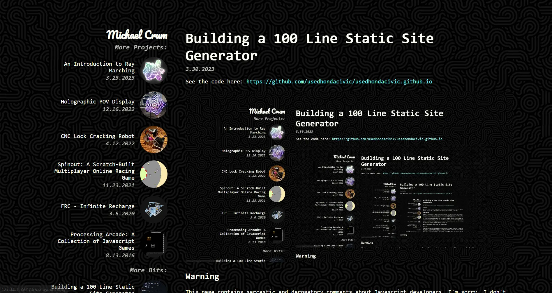 Building a 100 Line Static Site Generator