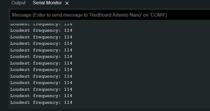 Microphone readings with 114 Hz tone playing