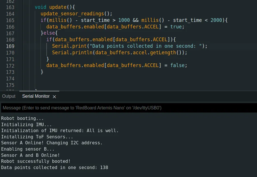 The measured data speed